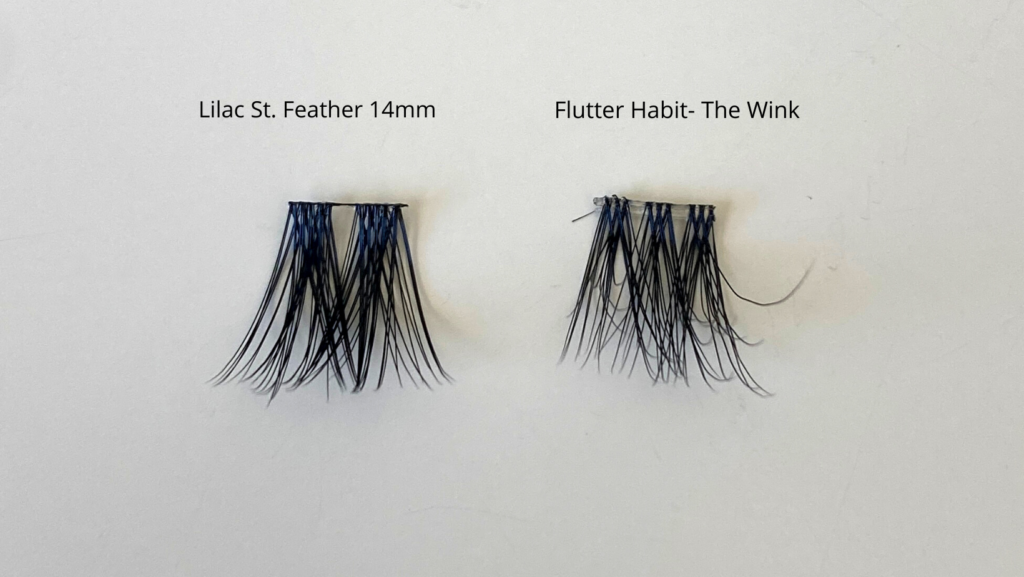 Flutter Habit vs. Lilac St. Lash band comparison