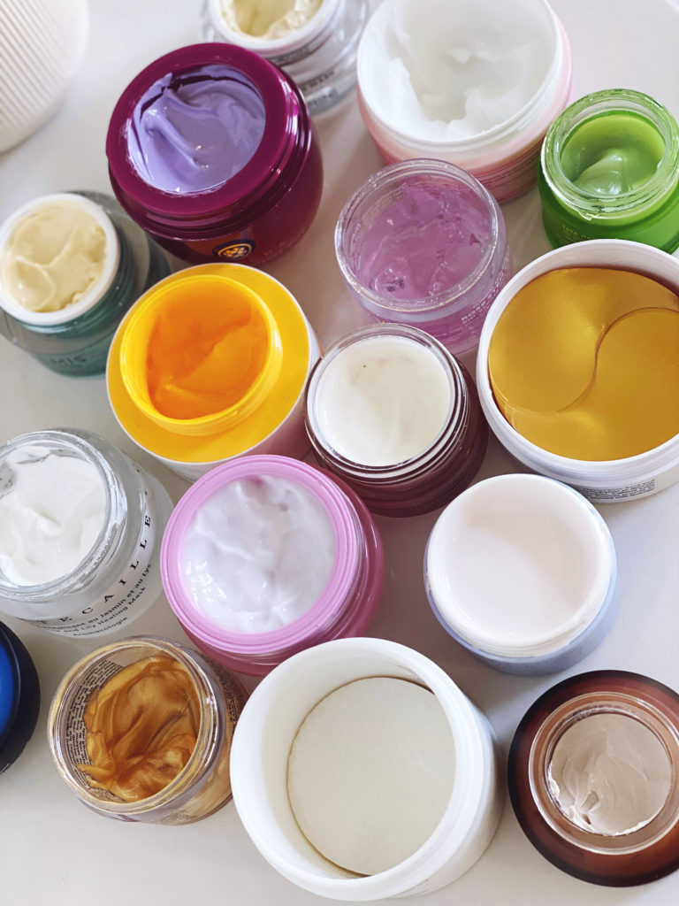 photo of open skincare jars