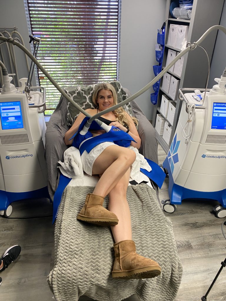 Lauren Erro getting CoolSculpting