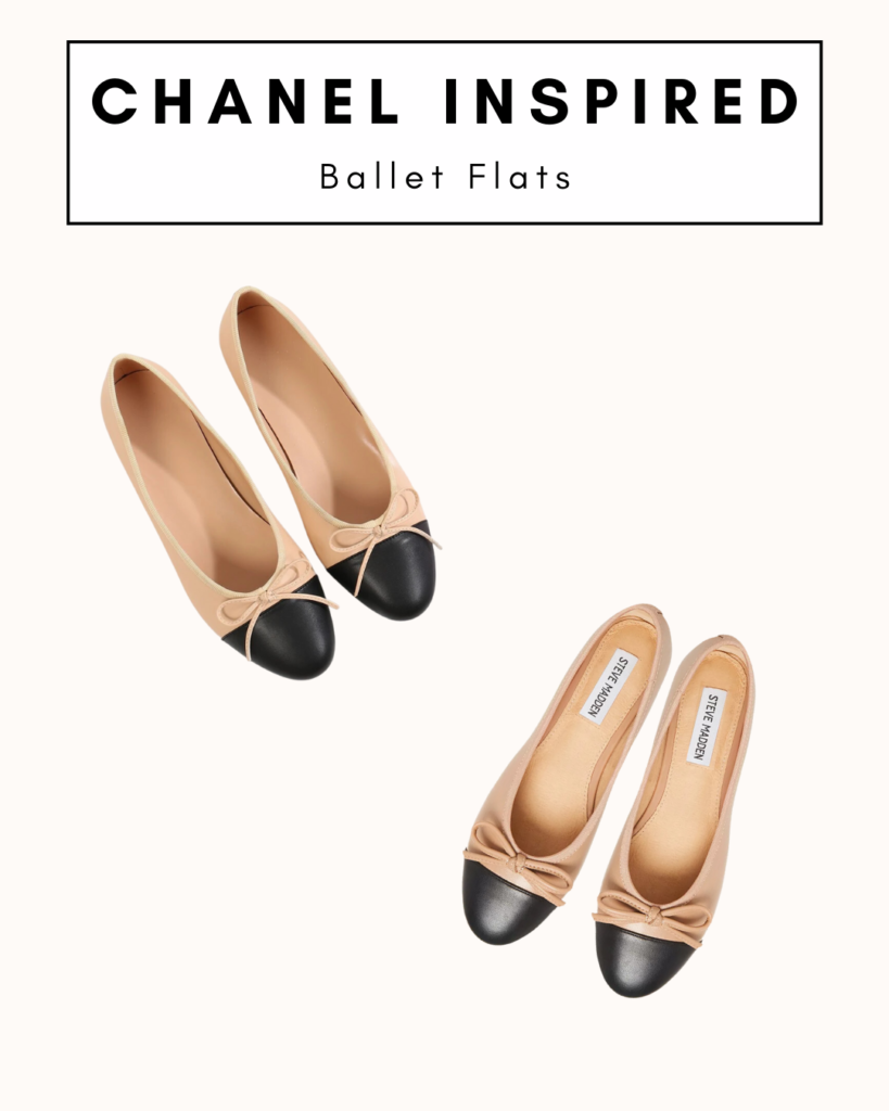 Chanel Ballet Flats inspired shoes. Dupes for Chanel shoes.