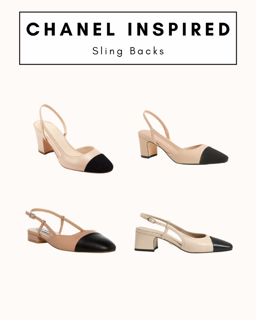 Chanel inspired sling backs. Chanel dupes. 