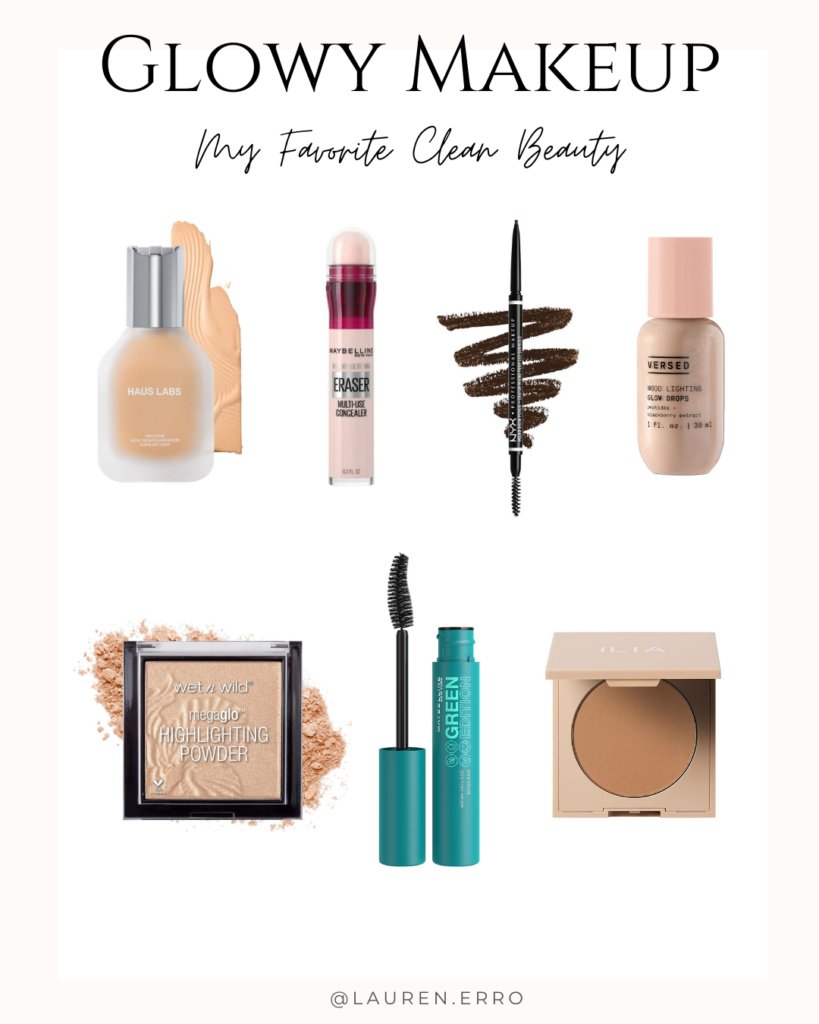 Glowy makeup clean beauty favorites