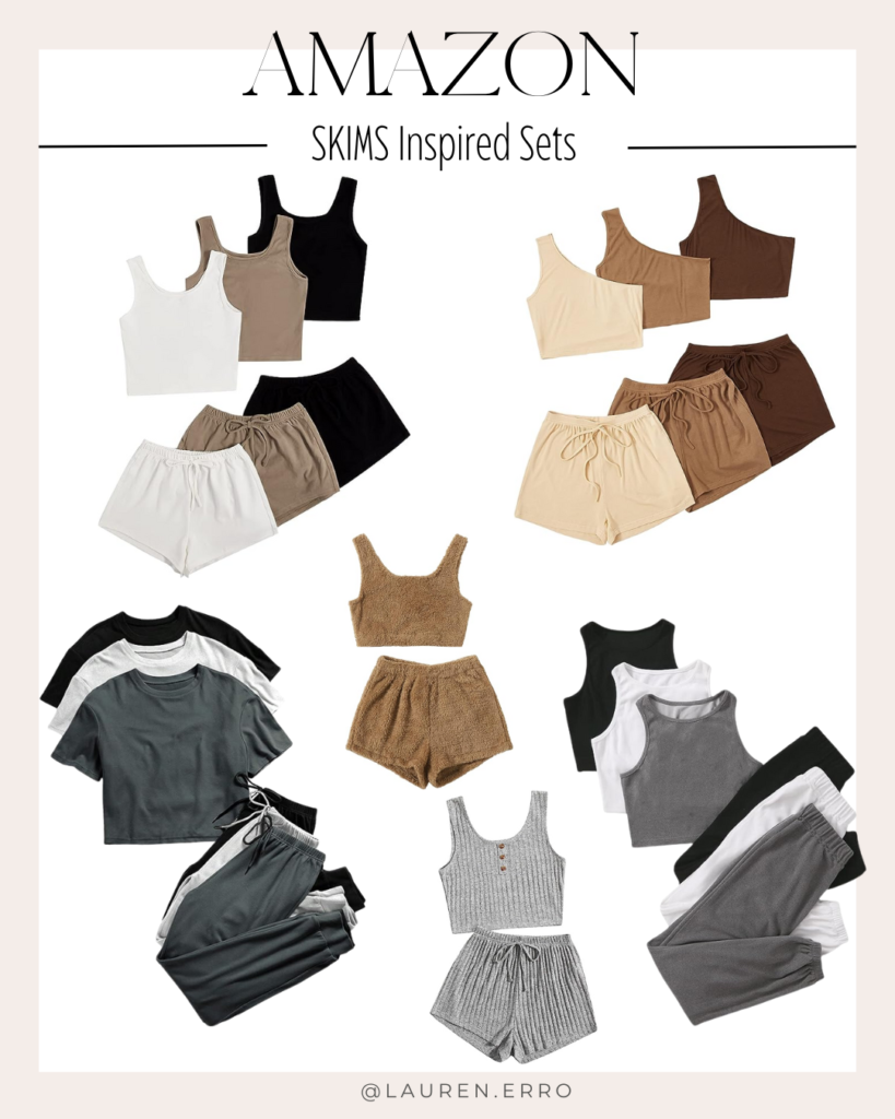 skims inspired loungewear sets dupe