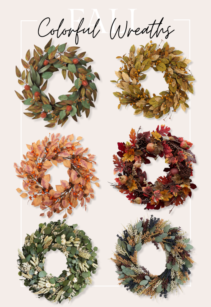 colorful fall wreaths