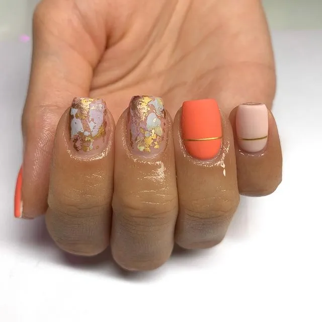 Orange-Marble-Copper-and-Gold-Nails