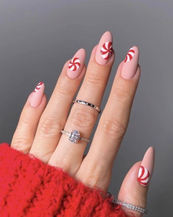 peppermint candy nails