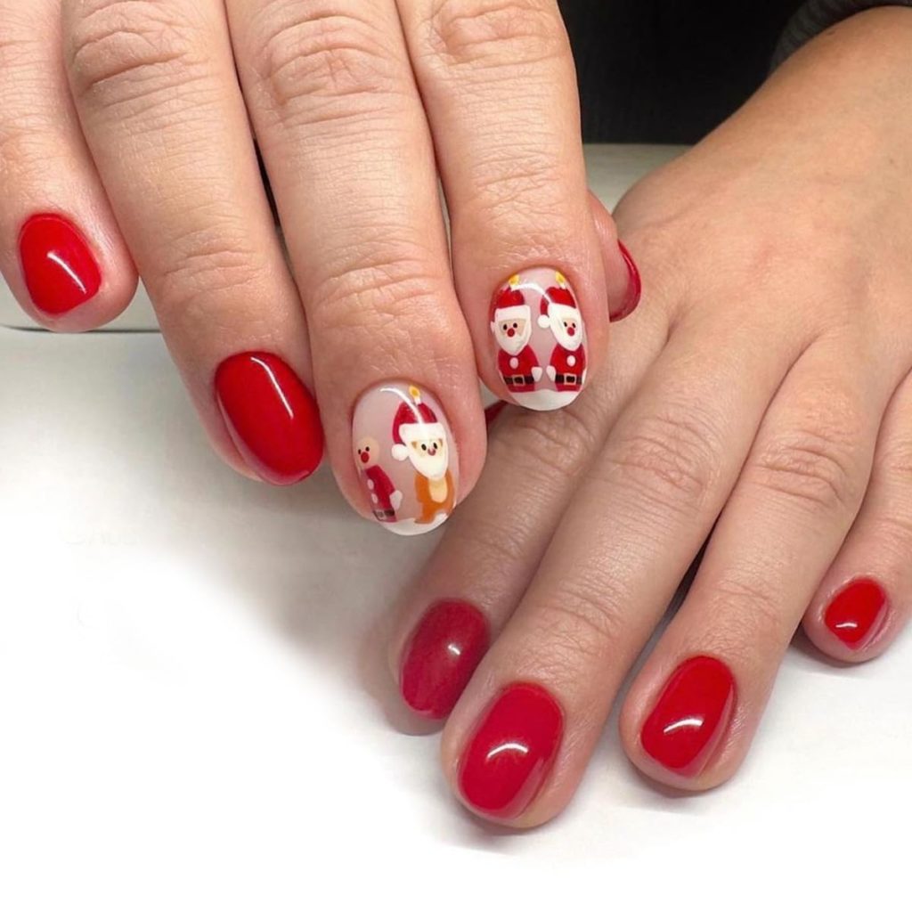 Holiday short press-on nails