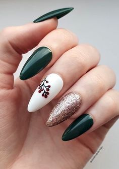 holly berry holiday nail ideas