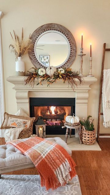cozy fall fireplace