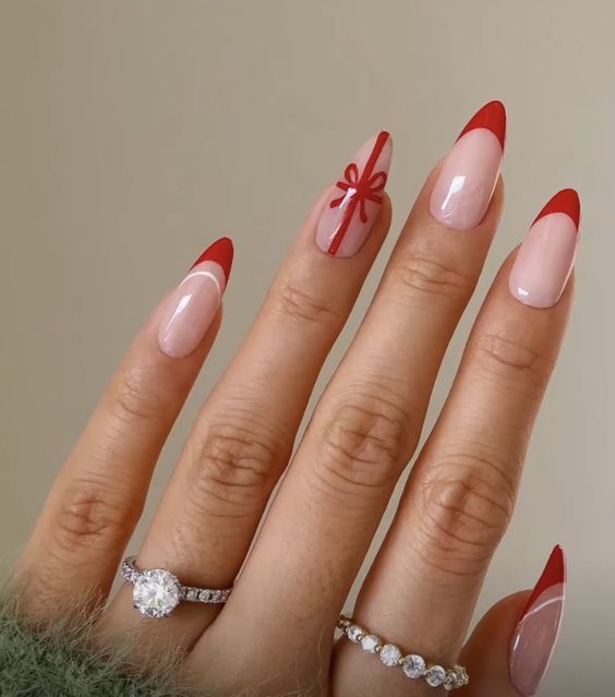 red present nails