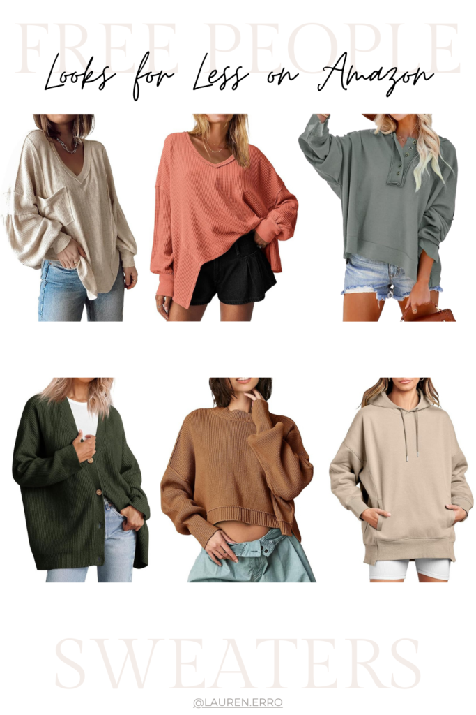 Free People Inspired sweaters on Amazon 