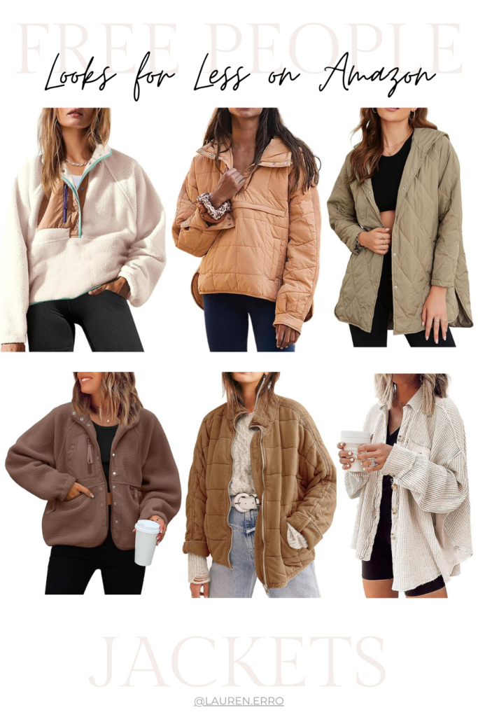 Free People Inspired jackets on Amazon