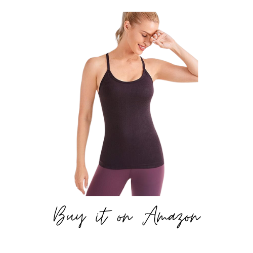 workout tank with built in bra