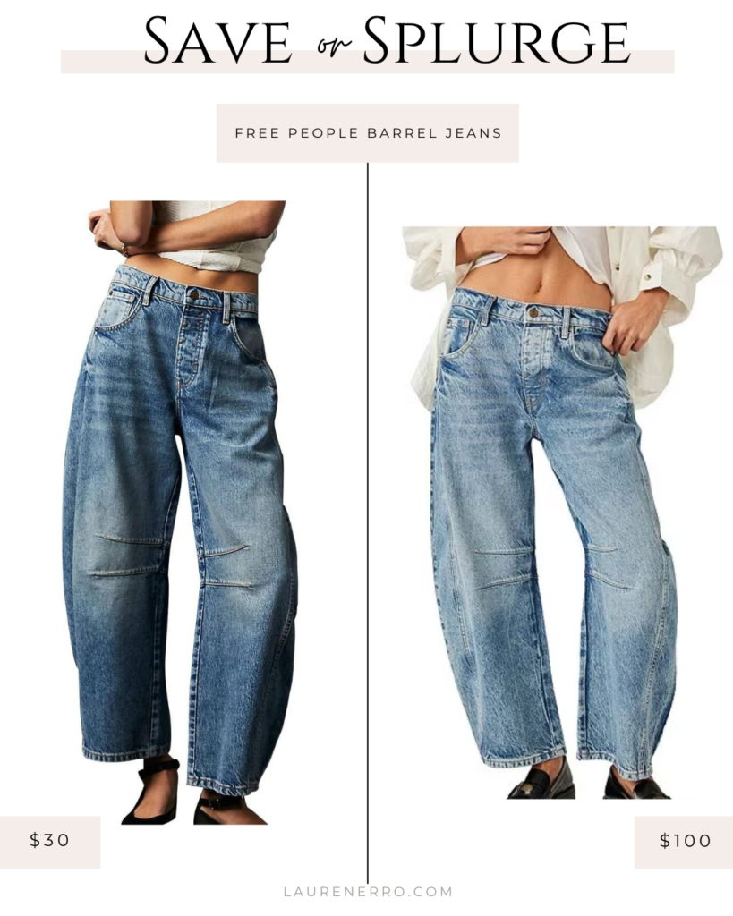 free people barrel jeans dupe