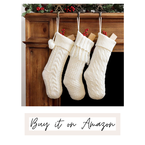 White knit Christmas stockings | Christmas Decor