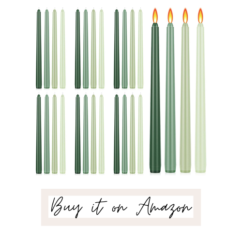 green tapered candle sticks