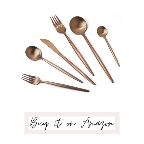 copper silverware set