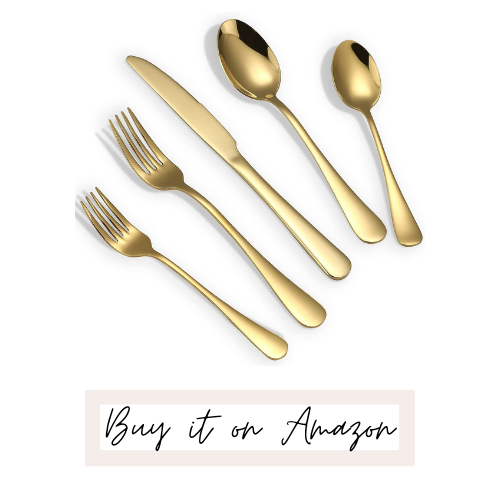 gold silverware set