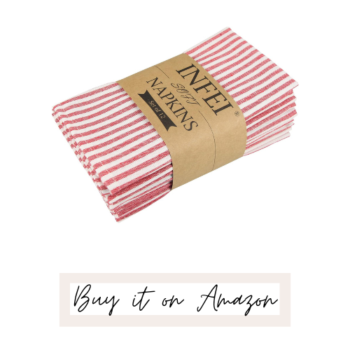 red and white striped napkins