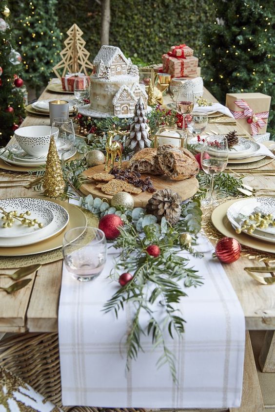 elaborate Christmas tablescape