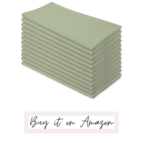 light green napkins