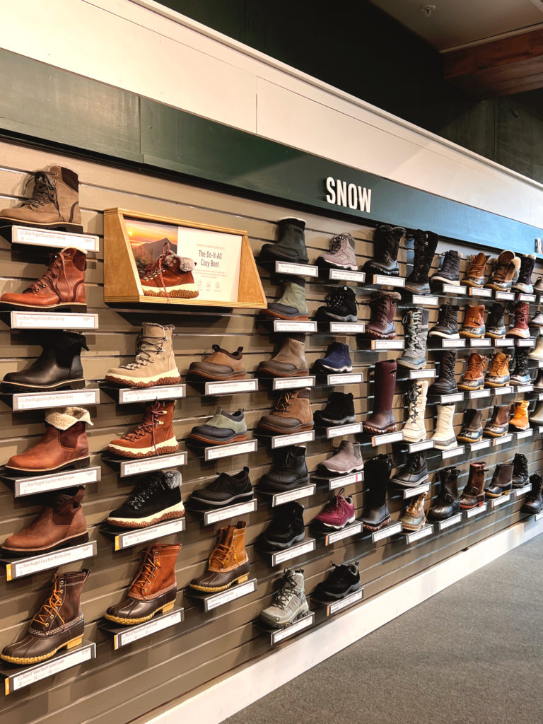 LL Bean's boot wall is a must see