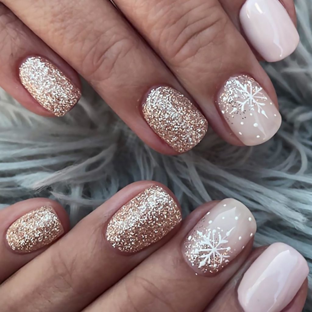 Simple Nail Ideas That're Perfect for January : Winter White Short Nails