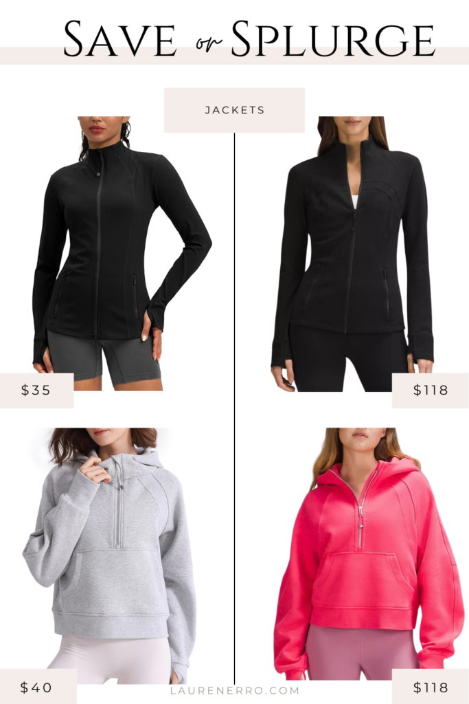 Lululemon Activewear Dupes - Jackets