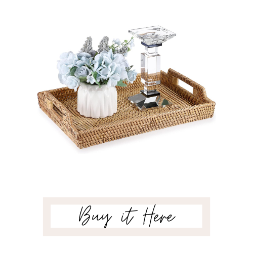Rattan Serving Tray with Handles 