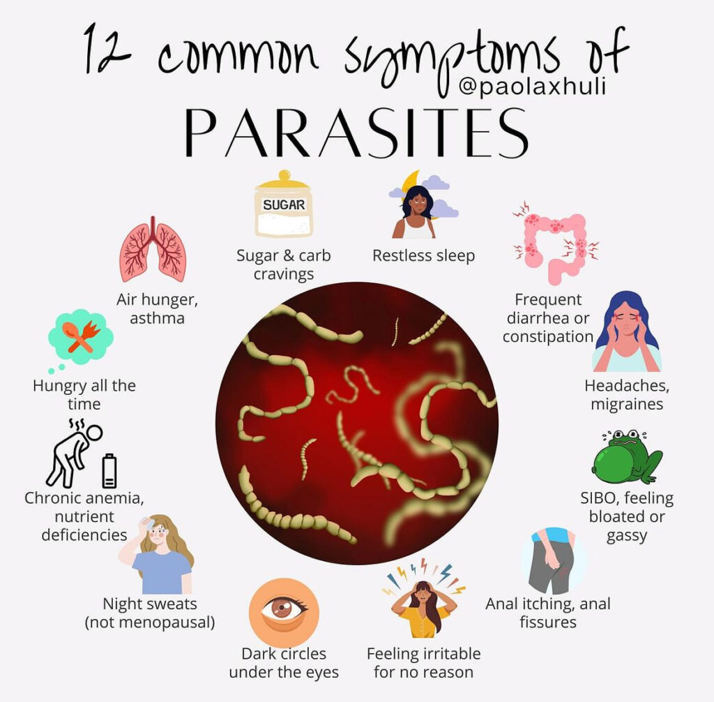12 common symptoms of parasites