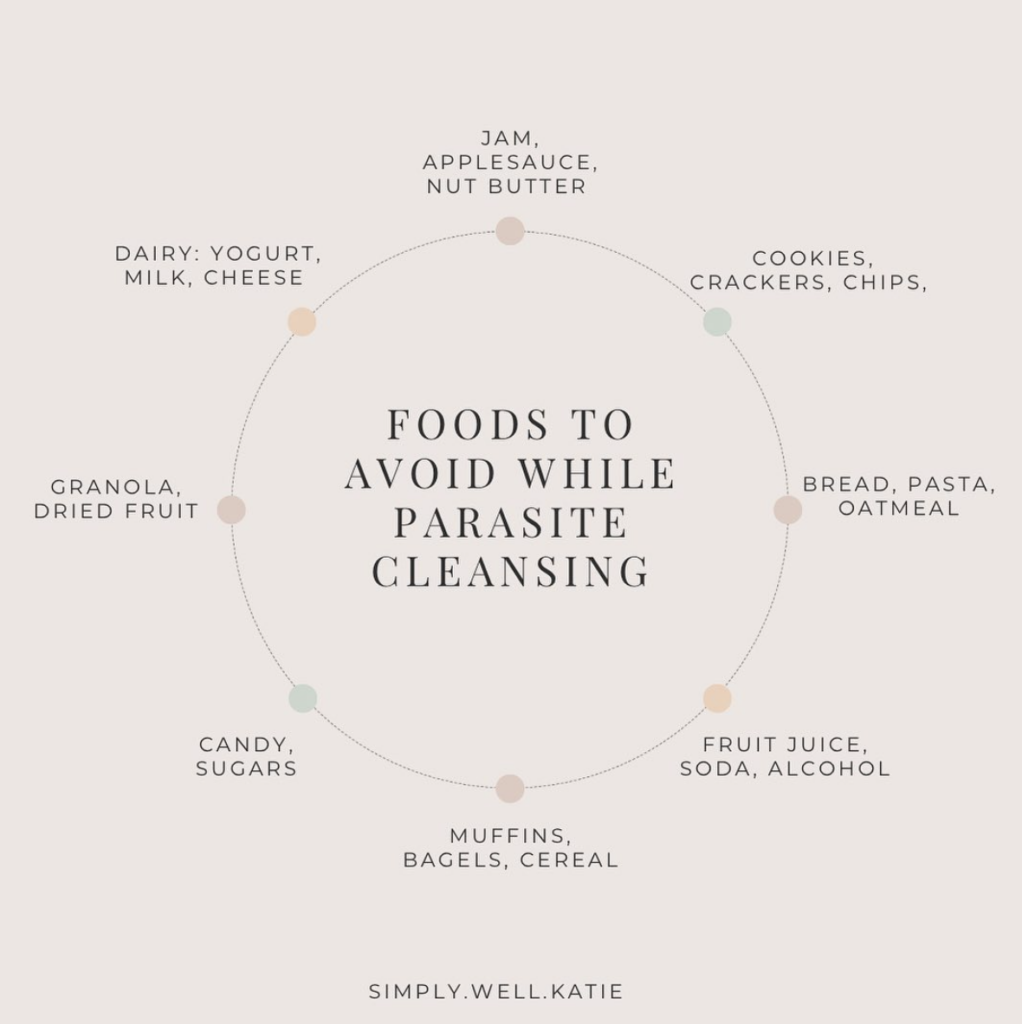 Foods to avoid while parasite cleansing