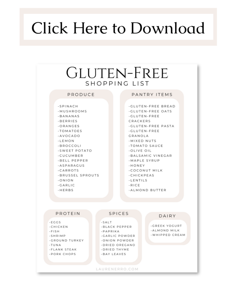 gluten free shopping list