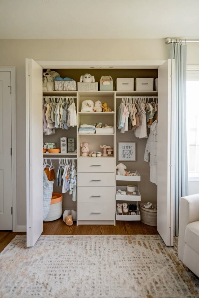 nursery ideas for baby boy - closet storage